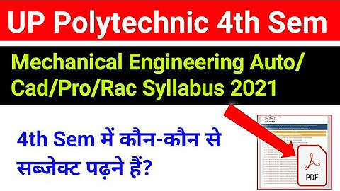 Polytechnic 4th Semester Syllabus Mechanical | Diploma 4th Sem Syllabus 2021 | UP Polytechnic