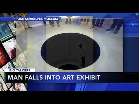 Italian Man Falls In Black Hole Contemporary Art Piece At Serralves Museum Portugal