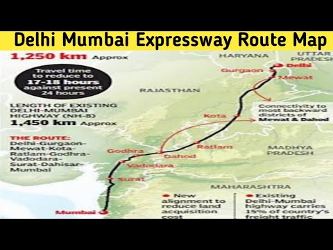 #DelhiMumbaiexpressway Delhi Mumbai Expressway Route Map. - YouTube