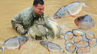 Exploit the huge fish on the farm, harvest clams and cook