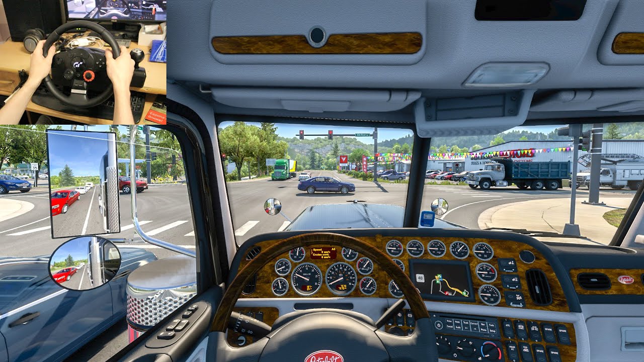 PETERBILT 389 AMERICAN TRUCK SIMULATOR POV DRIVING STEERING WHEEL