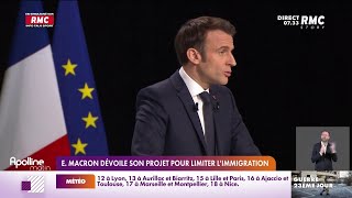 Présidentielle : Emmanuel Macron dévoile son projet pour limiter l'immigration