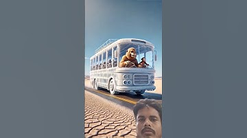 The monkey and his child make an ice bus and the black monkey runs away with the bus 😭 #ai #monkey