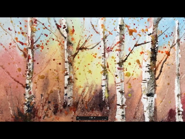 How to paint watercolor birch trees - Finding Silver Pennies