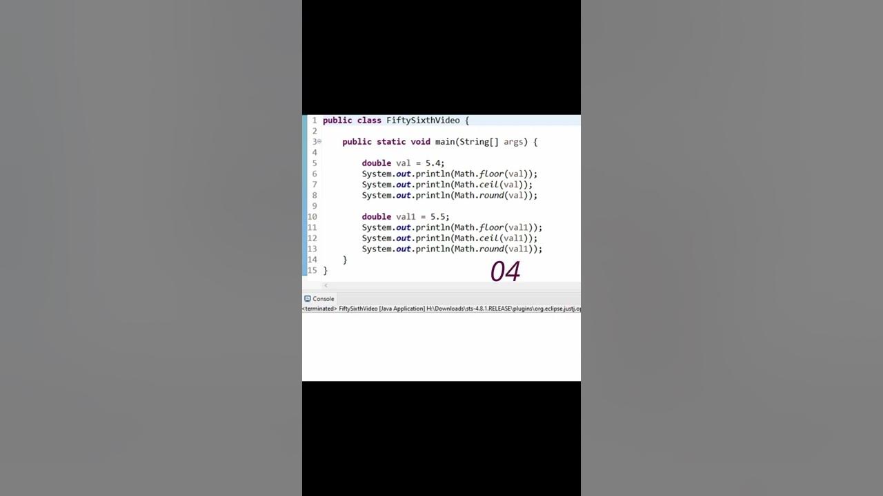 Java math class functions floor ceil and round youtube