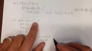 Finding Zeros, Roots, x-Intercepts, and Factoring Quadratic Functions
