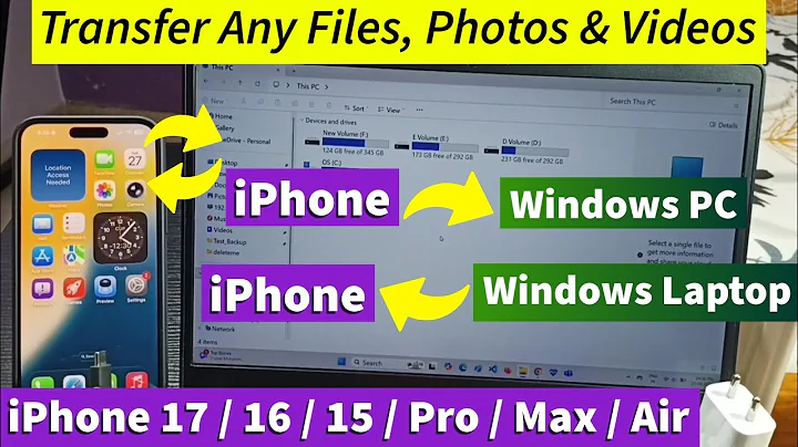 Transfer Photos and Videos From Windows Laptop to iPhone and iPhone to PC | iPhone 17, 16, 15, Air