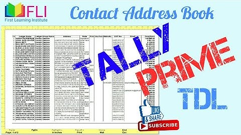 Address book in TallyPrime| Contact Dashboard| Debtors and Creators Details| Party Details| Free TDL