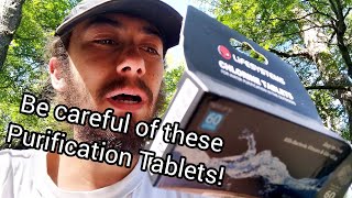 In the WILD: Testing Lifesystems Chlorine Water Purification Tablets.