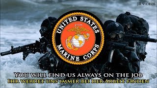 Hymne der United States Marine Corps (EN/DE Text)