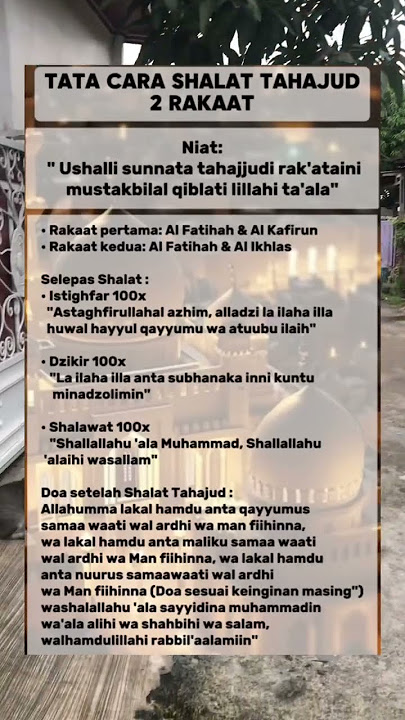 Tata cara Sholat Tahajud 2 Rakaat #tahajud #fyp #viral #islamicshorts
