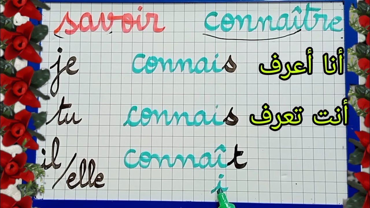 الدرس140:تصريف savoir et connaître في الحاضر