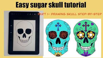 How to draw a sugar skull (easy step-by-step)
