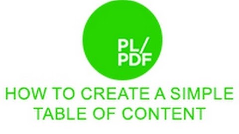 How to create a simple table of content page in PL/PDF