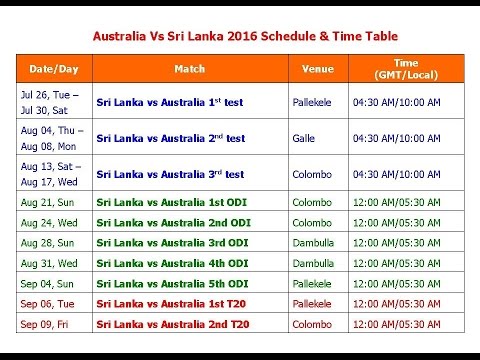 time schedule table