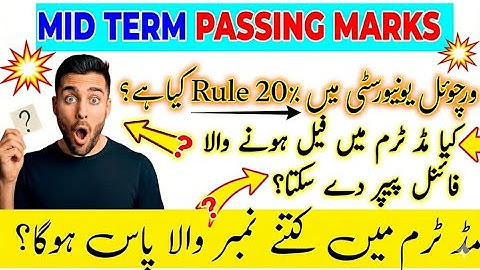 VU Mid Term Passing Marks 2025 | What is 20% Rule?, |  😱 Can Failed Students Give Final Exams? | #vu