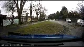 Storm Eunice knocks down tree in front of a bus