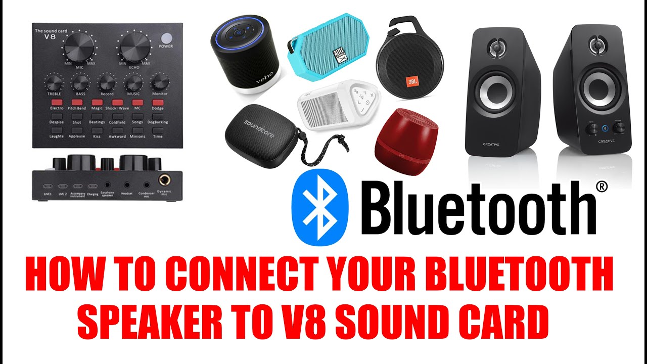AMONIDA V8S Live Soundkarte Sprachwechsler Tragbarer Bluetooth Sound Mixer Mehrere Soundeffekte Englische Version