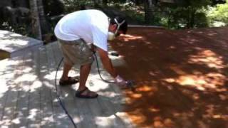 Staining a Deck with an Airless Sprayer