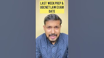 Last Week Prep Tip For UGC NET Law Exam| #shorts