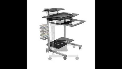 Techni Mobili Compact Computer Cart With Storage, Graphite