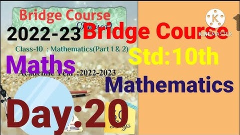 10th||Mathematics||Bridge Course||2022-23 ||Day:20th||English & SemiEnglish||Maths, Class 10, Day:20