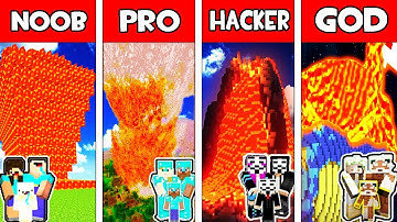 Minecraft - NOOB vs PRO vs HACKER vs GOD : FAMILY EPIC VOLCANO APOCALYPSE in Minecraft Animation