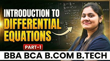 Introduction to Differential Equations|Order and Degree|BBA|BCA|B.COM|B.TECH|Dream Maths
