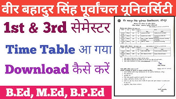 1st & 3rd Semester का Time Table आ गया Vbspu \\ BEd, MEd, BPEd Vbspu time table download kaise karen