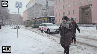 Wet Snowfall in Helsinki Downtown ❄️🌨☃️Wandering around Alppiharju district (19 Jan 2023)