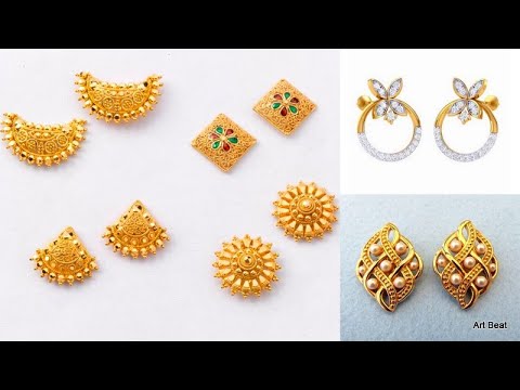 Simple Light Weight Gold Earrings Designs With 2g-4g Weight- Daily wear ...