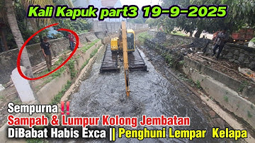 Aliran Kali Lancar & Lebar‼️ Sampah & Lumpur Kolong Jembatan Dikeruk Excavator #dedimulyadi