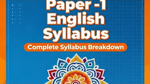 AP TET 2025 PAPER -1 ENGLISH SYLLABUS 