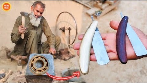 Incredible Process of making Two Straight razors from an old Rusty Bearing