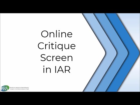 Online Critique Screen in IAR