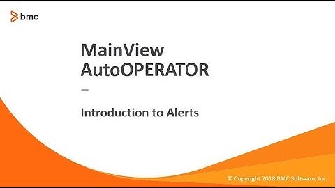 MainView AutoOPERATOR - Introduction to Alerts