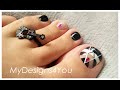 Quick Black &amp; White Toenail Art Design | Abstract Pedicure ♥