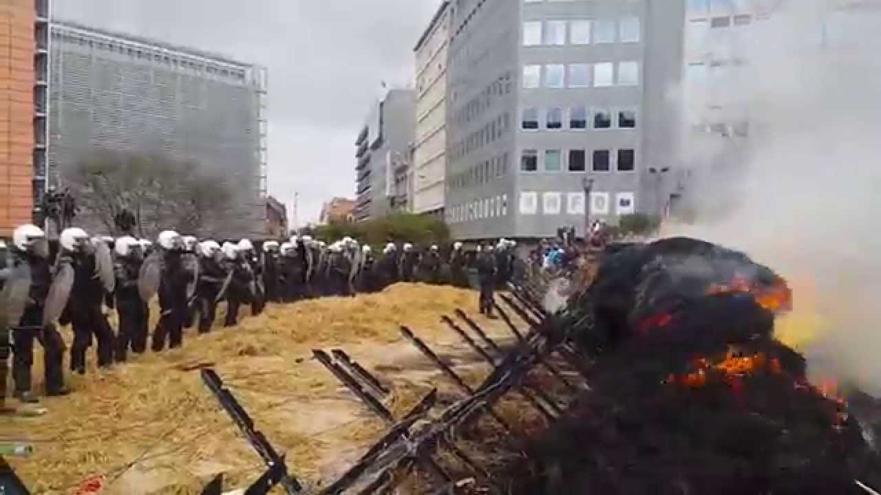 Farmers protest in Brussels - 7 September, 2015.
