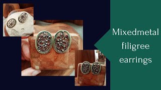 Making mixedmetal earrings in filigree technic - Процес виготовлення філігранних сережок