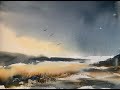 Watercolour Hake Painting, North Cornish Coast, Loose Watercolor Painting For Beginners