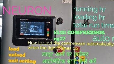 elgi compressor load unload all parameter setting
