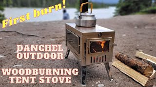 BACKPACK WITH IT??? | DANCHEL OUTDOOR Wood Burning Stove for Hot Tenting | Set-up and first burn