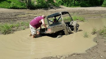Polaris Ranger 900 stuck in the mud at Tri County ATV park.