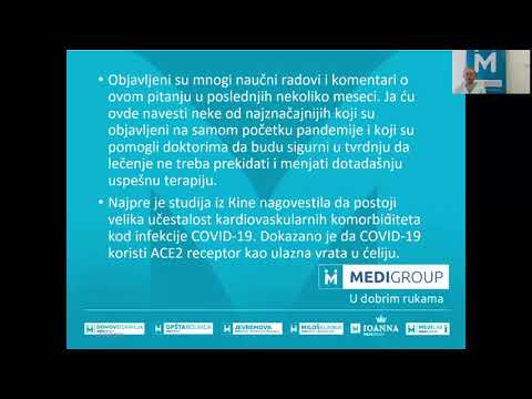 MediGroup webinar, dr Goran Popović - COVID 19 i terapija kardiovaskularnih bolesti