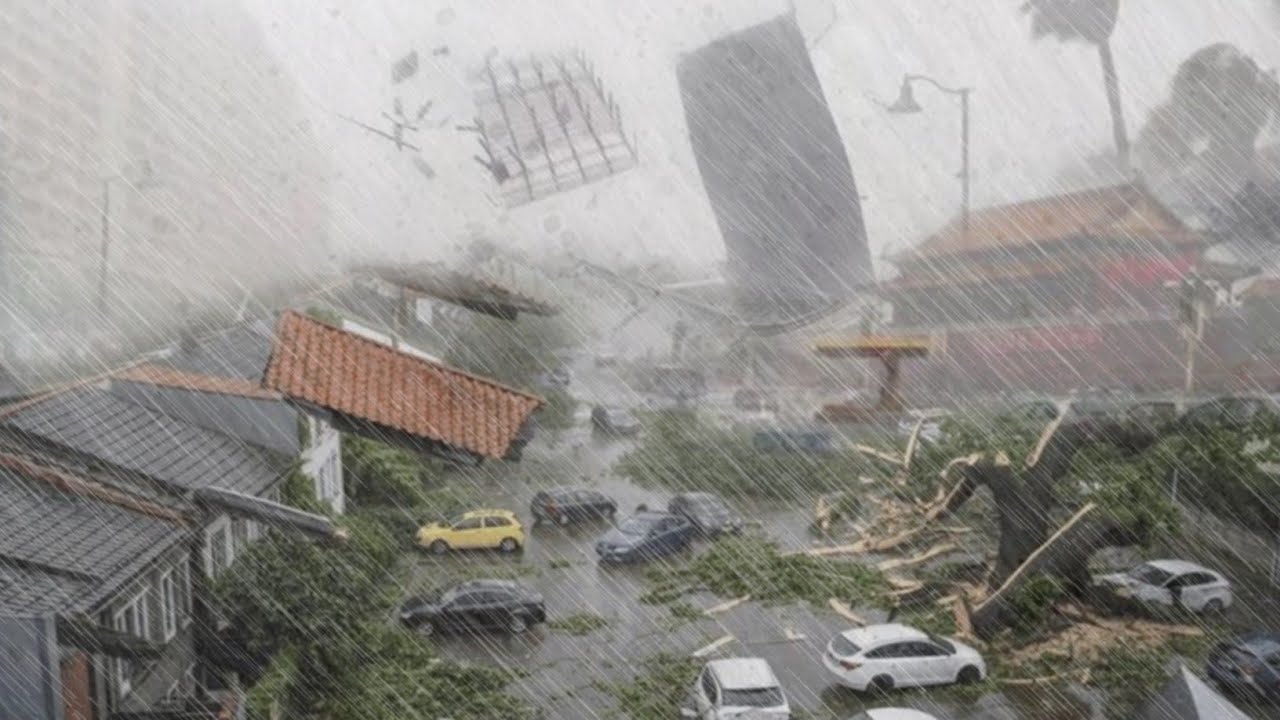 Monster Tornado Devastates Asia! Tornado Storm Shakes Peaceful Rural Life in Asia