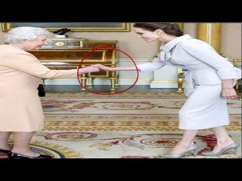 Angelina Jolie Illuminati Handshake Meet Elizabeth Queen - YouTube.