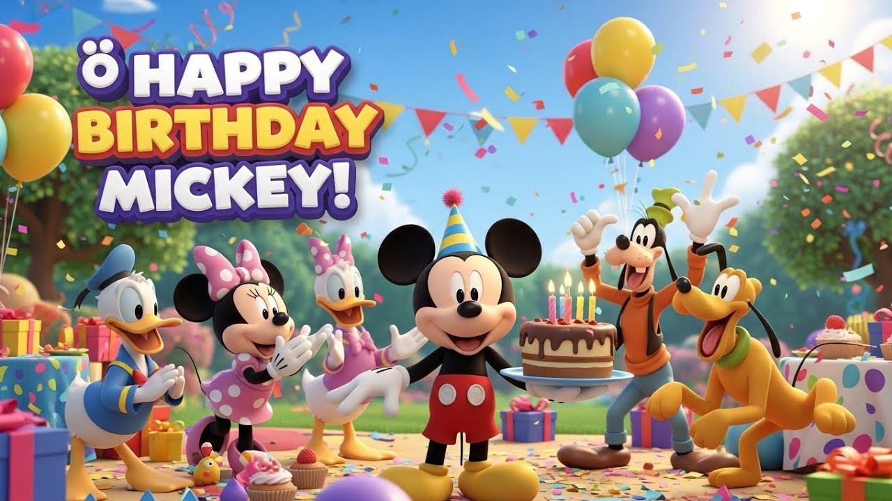 Mickey Mouse and Friends Pizza Party Time 🍕🐭 | Fun Kids Poem & Cartoon Song