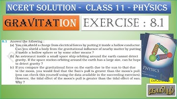 NCERT SOLUTION | CLASS 11 PHYSICS | EXERCISES 8.1 | GRAVITATION | IN  TAMIL