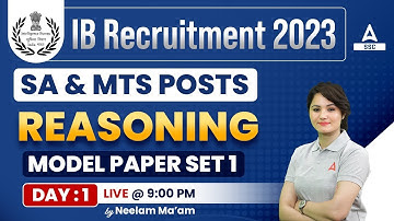 IB Security Assistant & MTS | Reasoning by Neelam Gahlot | Model Paper 1