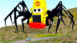 Giant Mack Truck Frog vs Cars Captain America Lightning Mcqueen in Beamng Drive screenshot 3